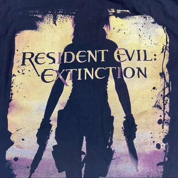 Resident Evil Extinction Men’s 2000’s Movie Promo Video Game Black T-Shirt Sz S - Picture 2 of 4